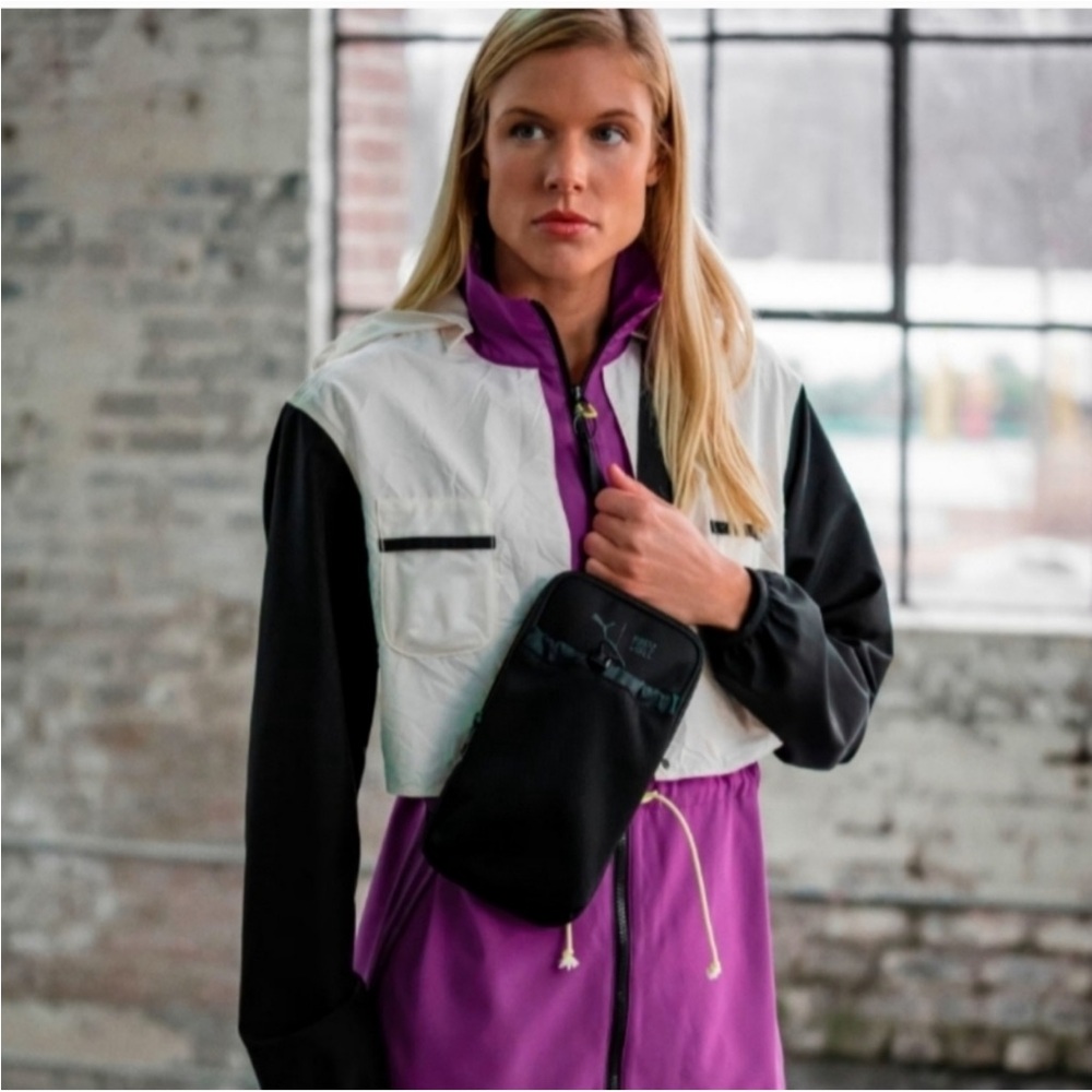 Puma X First Mile jacket Color Block Cream Purple Training Track Hooded
